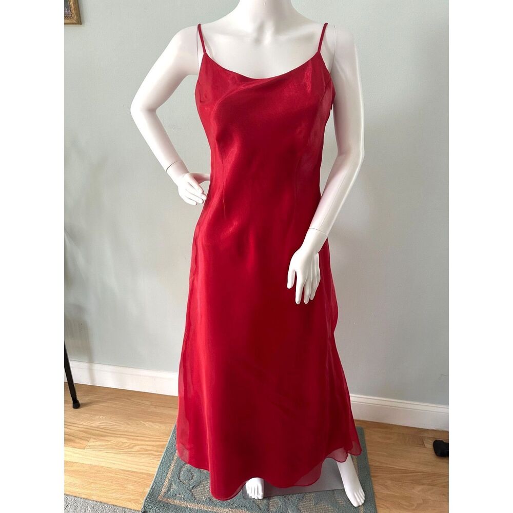 Vintage Y2k Jessica Mcclintock Gunne Sax 2000 Edition Red Prom Slip Dress size 7